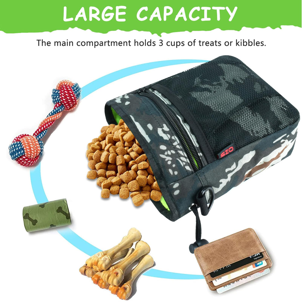 SZO dog treat pouch camo large capacity — stores treats, toys, and essentials.