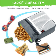 SZO treat pouch with back poop bag holder ready for quick cleanup during walks