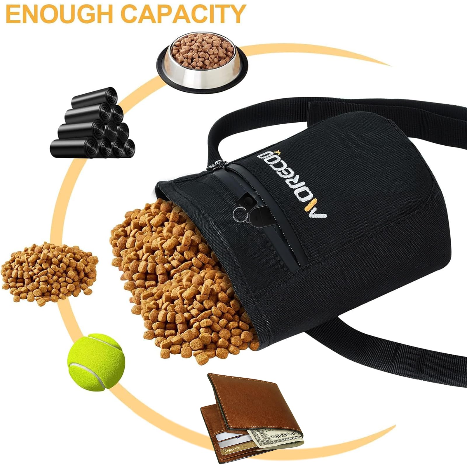 SZO treat pouch worn on belt with clip buckle for hands-free training sessions