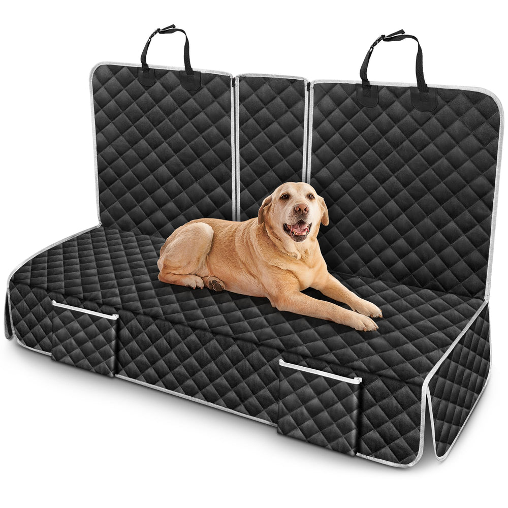 szyuchen dog seat cover on backseat demonstrates Subaru-compatible fit for Crosstrek and Forester.
