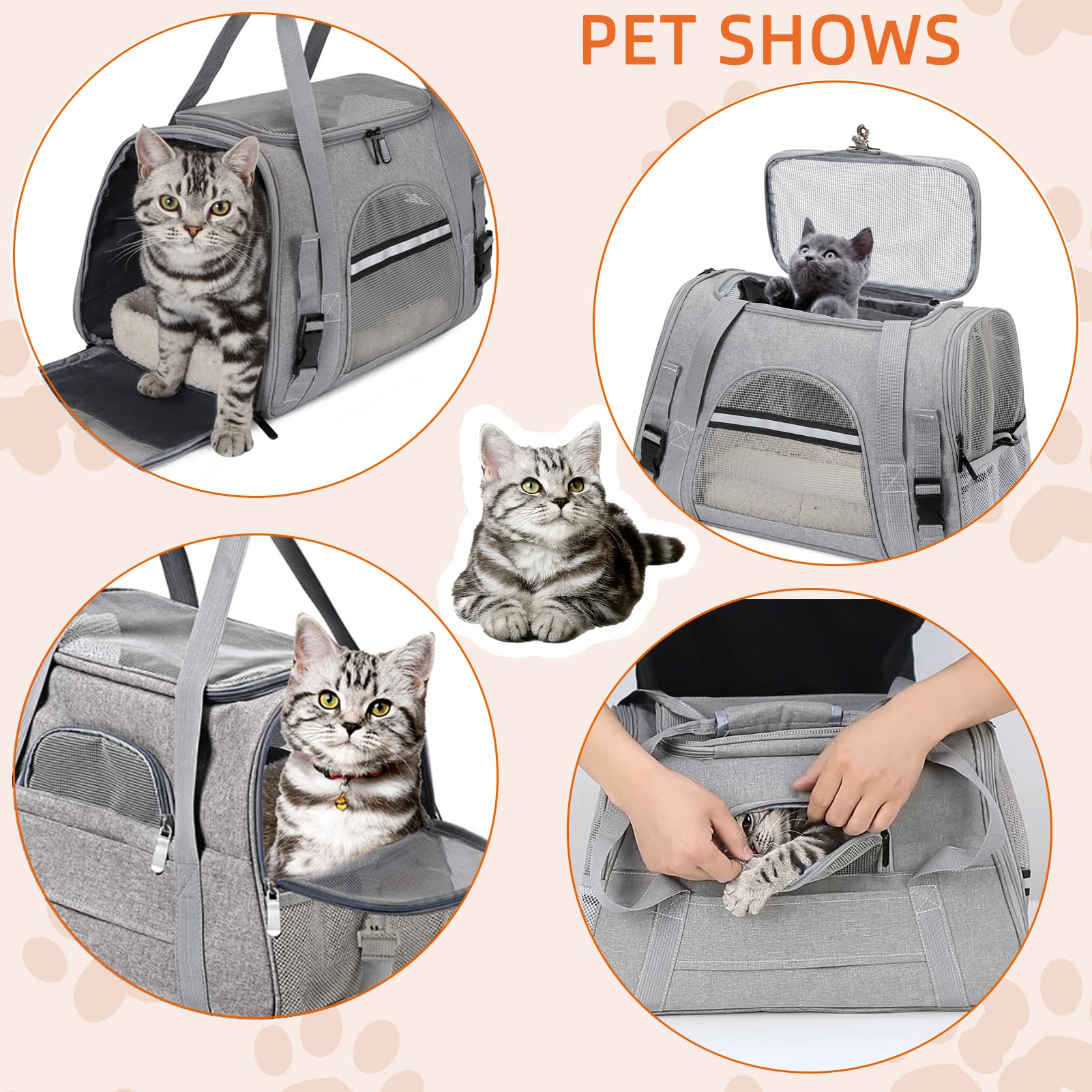 SZZJKJ soft Oxford fabric carrier provides a cozy ride for pets.
