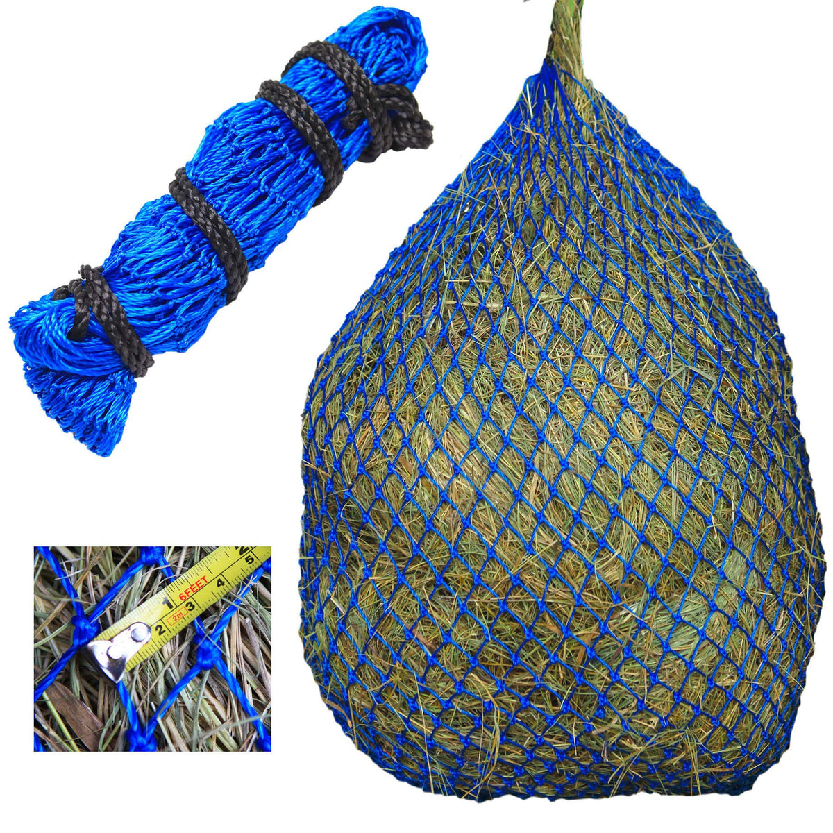 T TEKE Ultra Slow Hay Net holes close-up for controlled feeding and reduced waste.