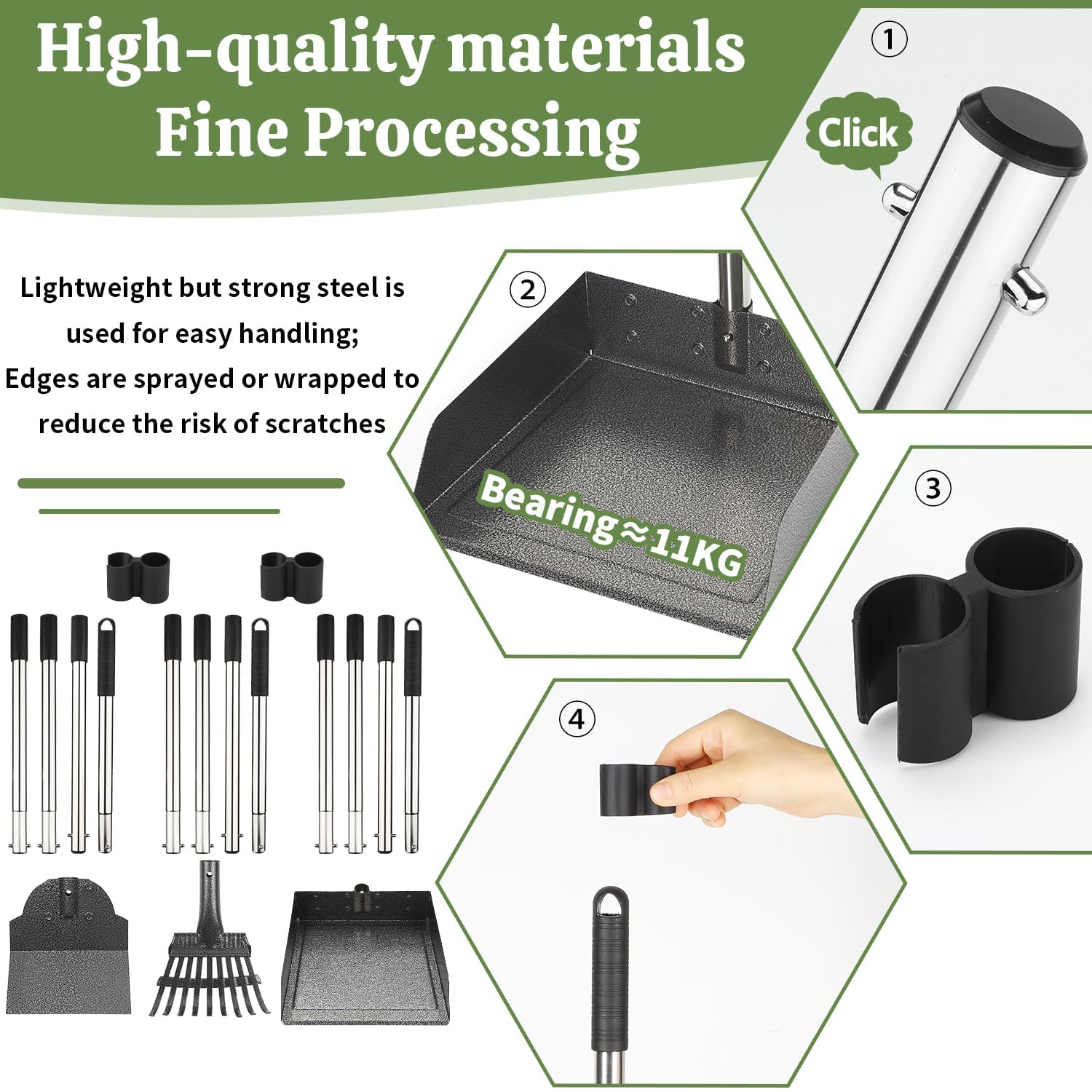 T2Y Pooper Scooper detachable handle design simplifies storage.