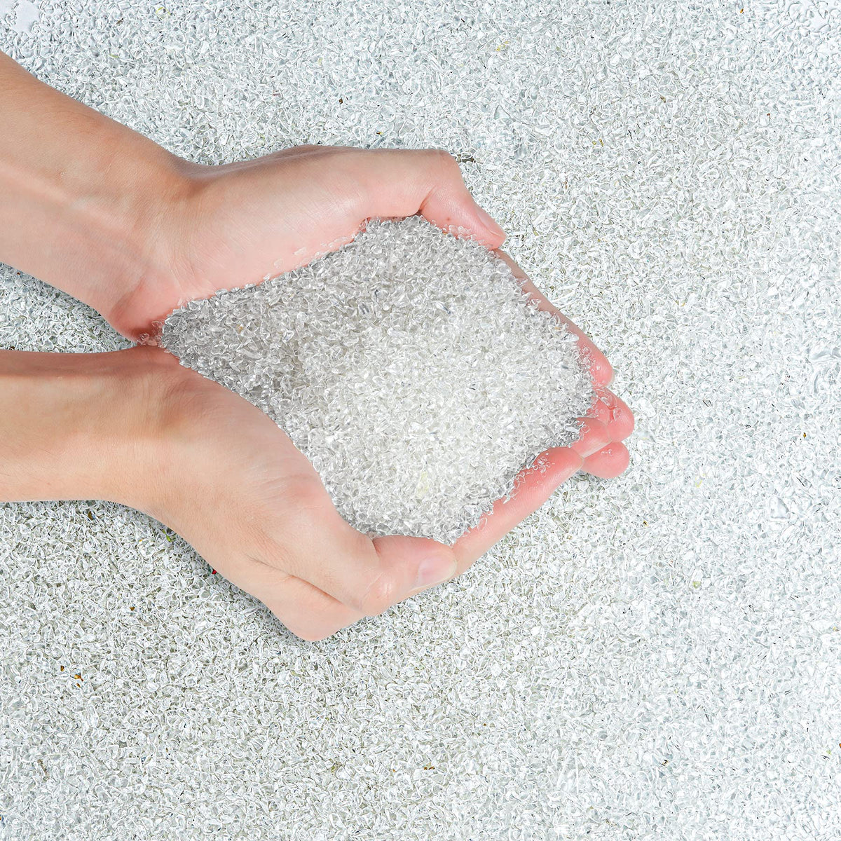 T4U crushed clear quartz chips 2lb closeup for plant decor and DIY resin art.