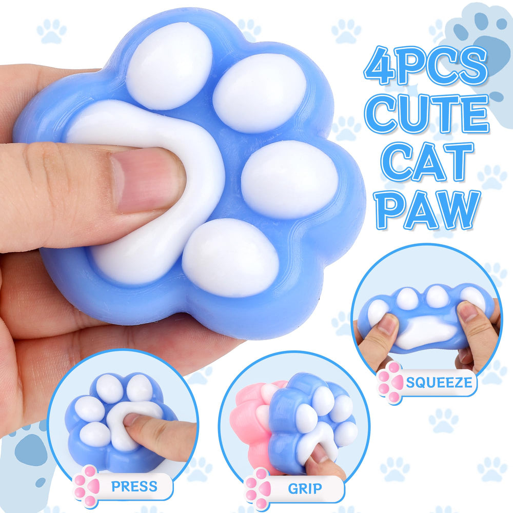 Taba blue cat paw squishy close-up showing compact on-the-go use.