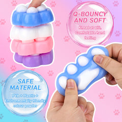 Taba purple squishy cat paw close-up with pads for calm focus.
