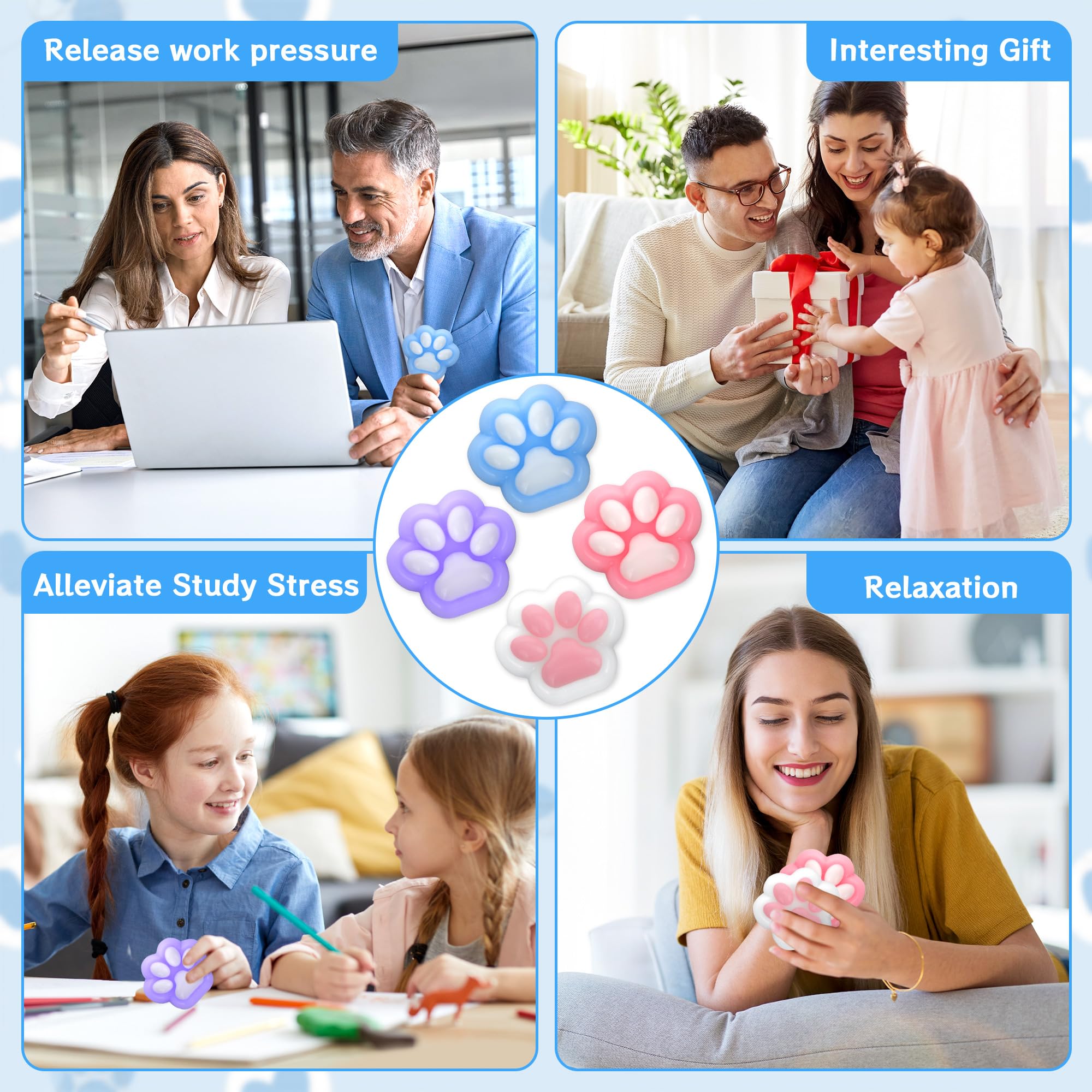 Taba squishy cat paw set as party favors and classroom prizes.