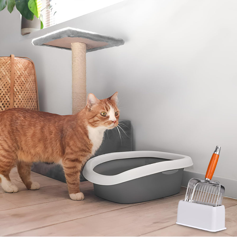 TabifurKitc included holder-stand keeps scoop accessible in bathroom or pantry