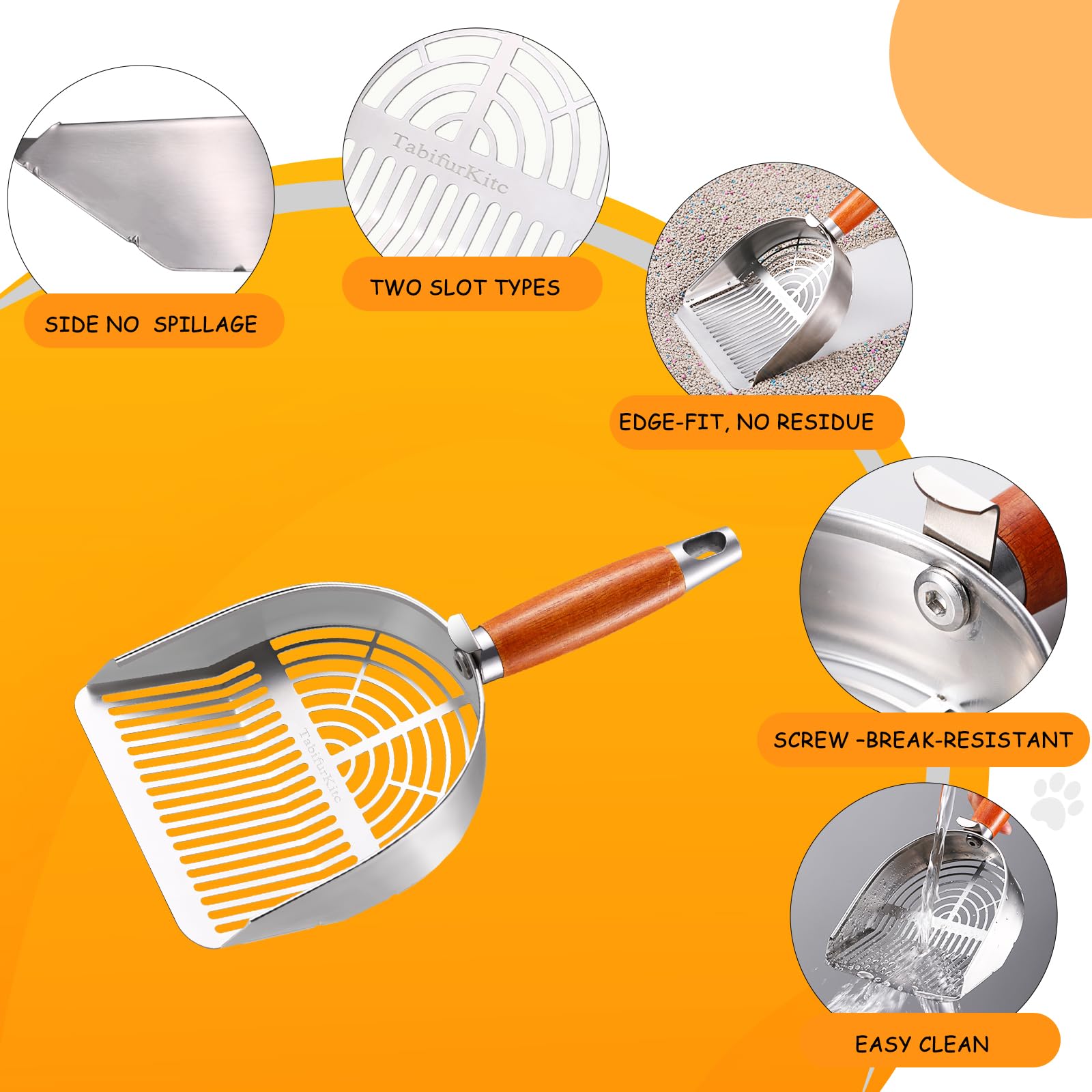 TabifurKitc oak-handle secured with screws for secure, long-lasting grip