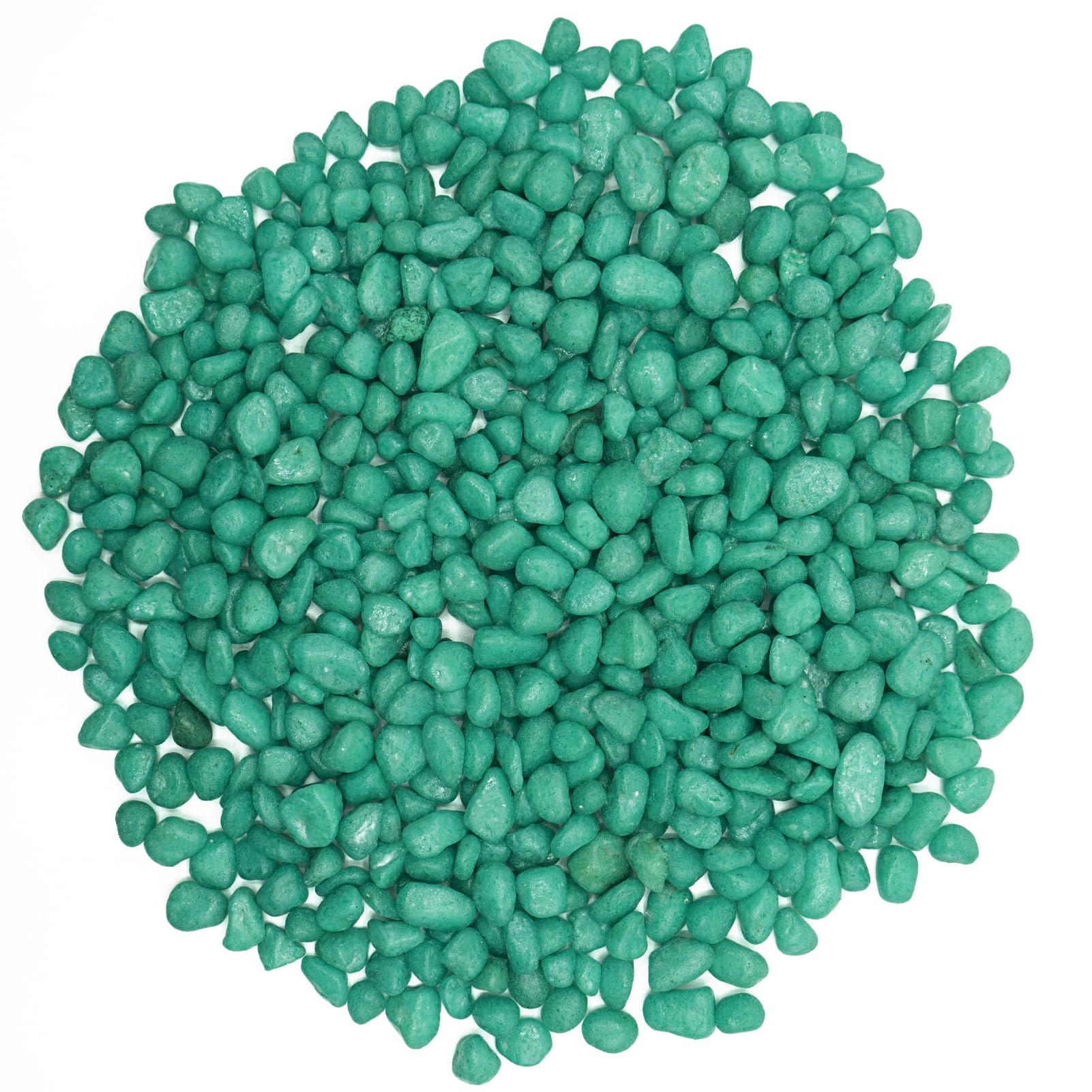 TACOLO Green Pebbles closeup shows natural polish and seven color options for decor.