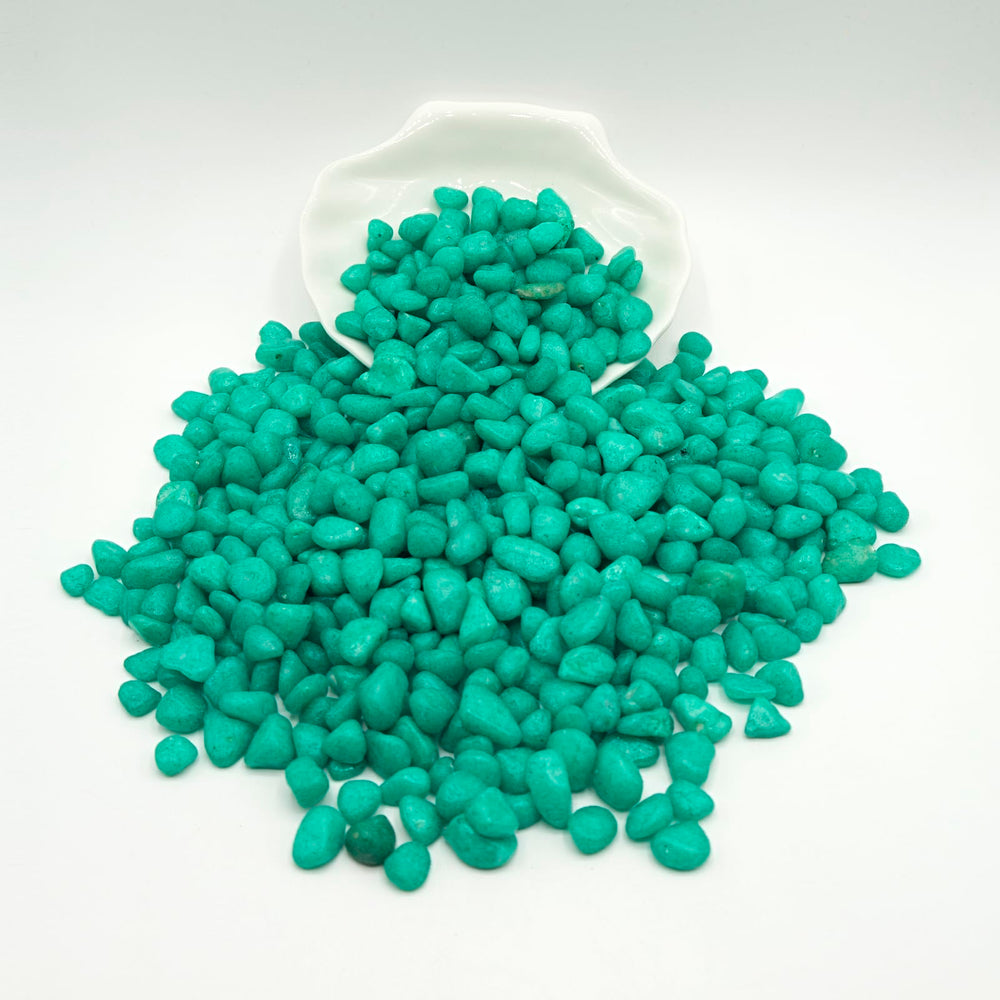 TACOLO Green Pebbles used as vase filler and floral accent.
