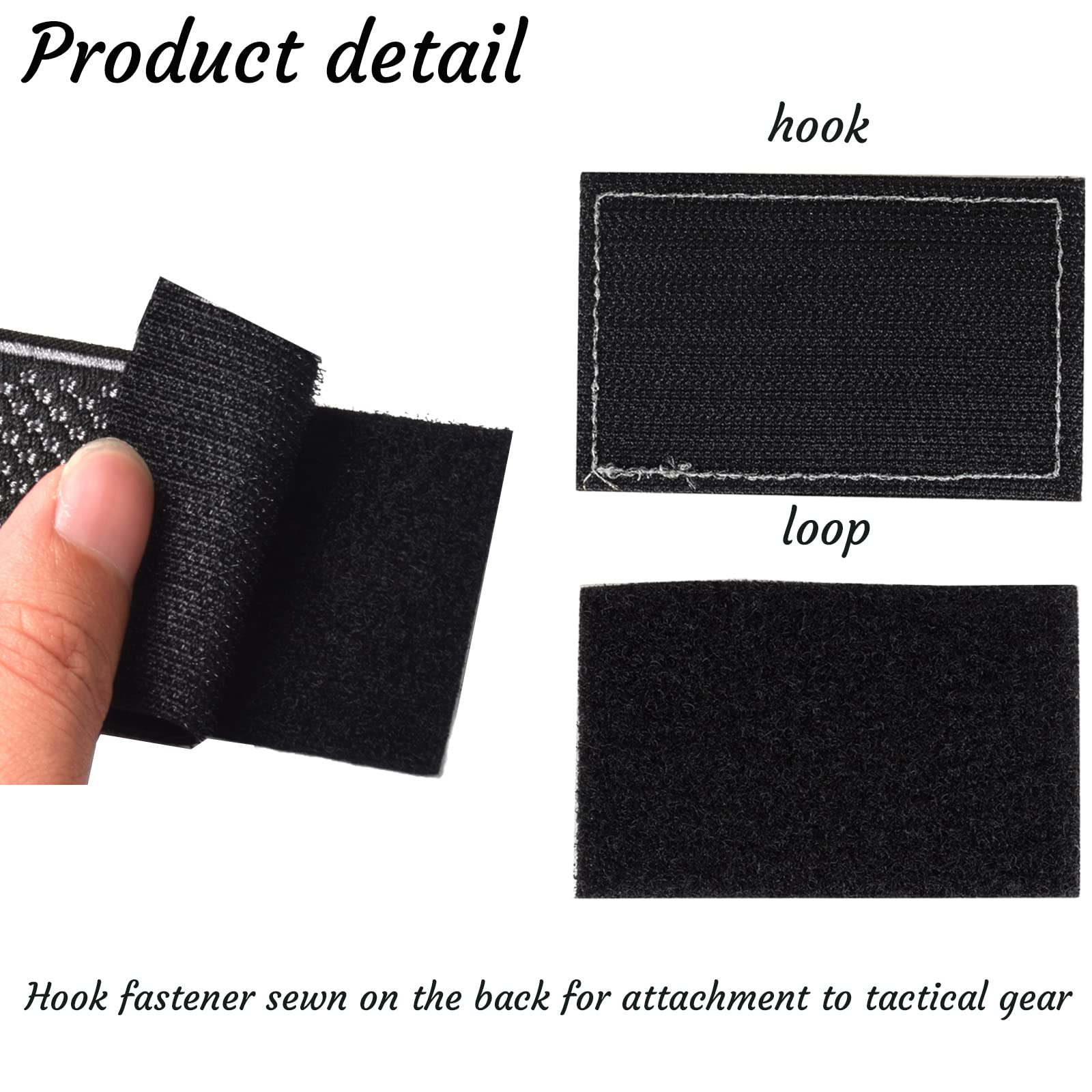 TACVEL hook-and-loop back patch demonstrates easy paste-on and remove on harnesses.
