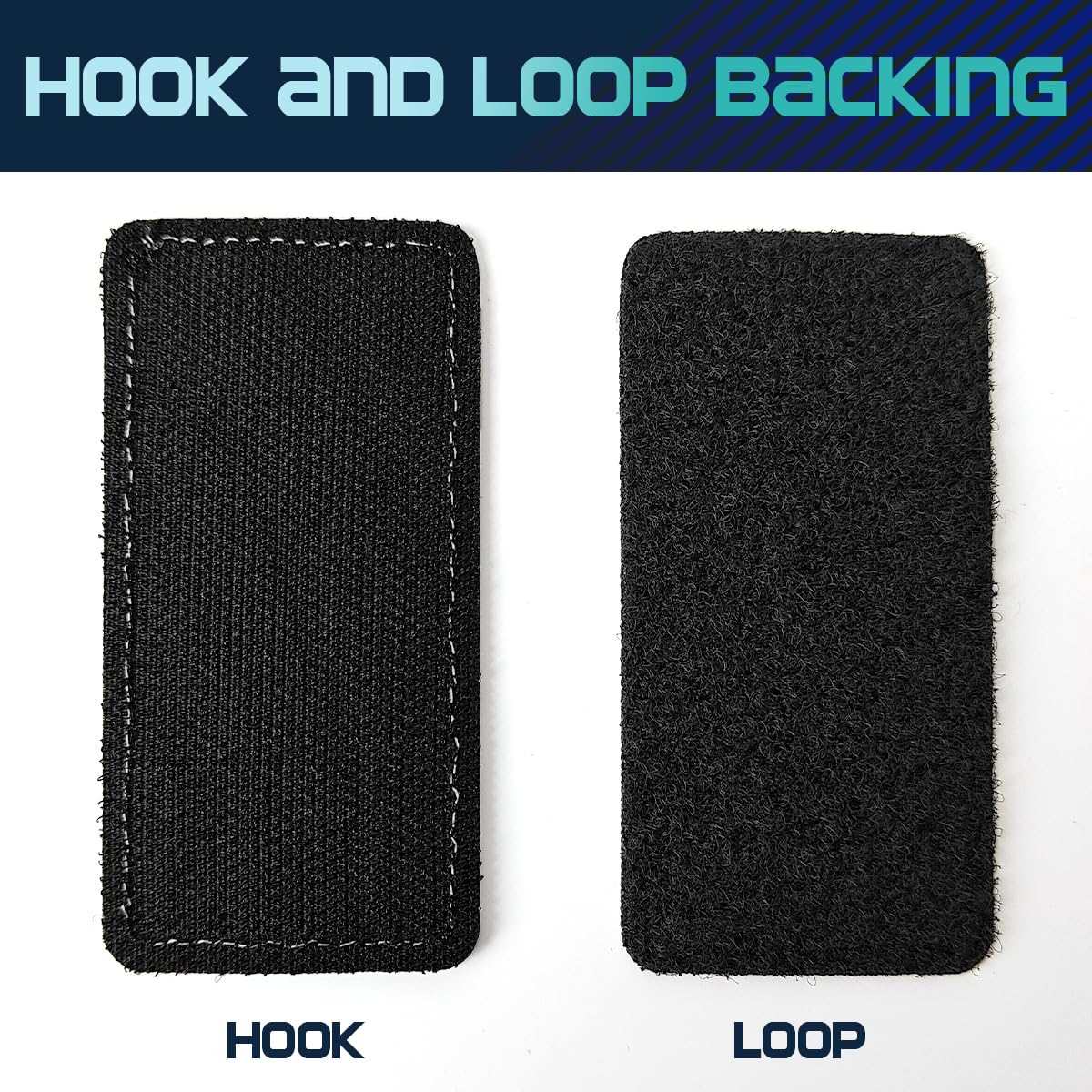 TACVEL patch hook-backing closeup showing easy attachment to vests and harnesses.