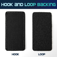 TACVEL patch hook-backing closeup showing easy attachment to vests and harnesses.