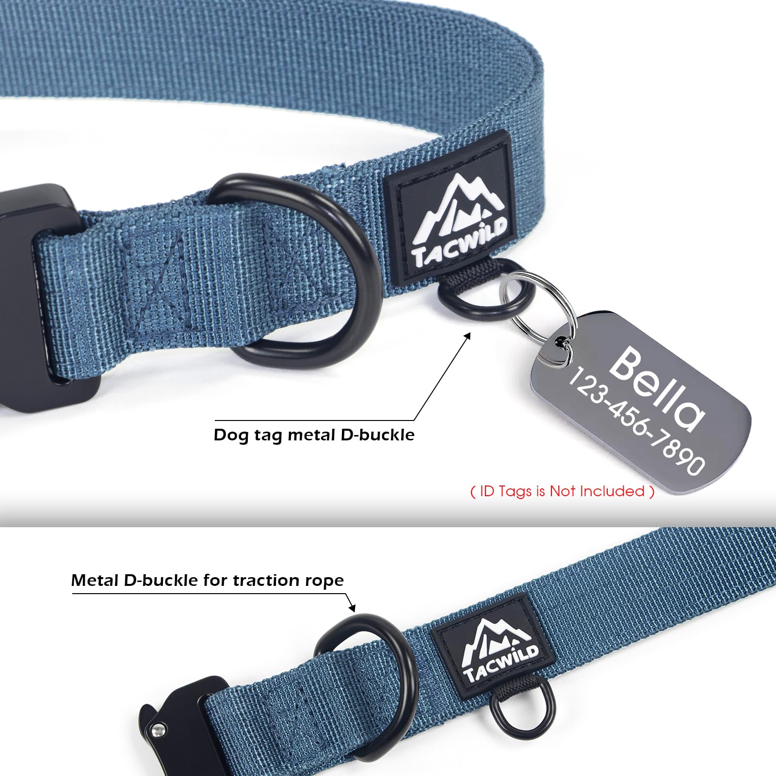 Tacwild collar de uso múltiple, ideal para entrenamiento y paseos diarios.