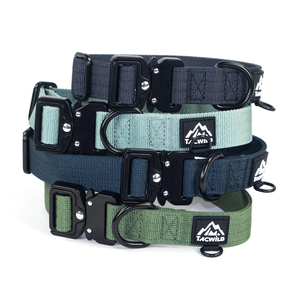 Tacwild dog collar for large dogs with rugged 1000D nylon and secure buckle for everyday wear.
