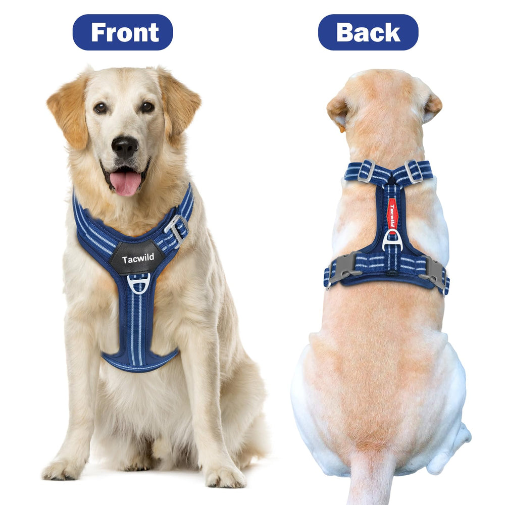 Tacwild No Pull Dog Harness Blue-L easy-on-off clip for quick harnessing