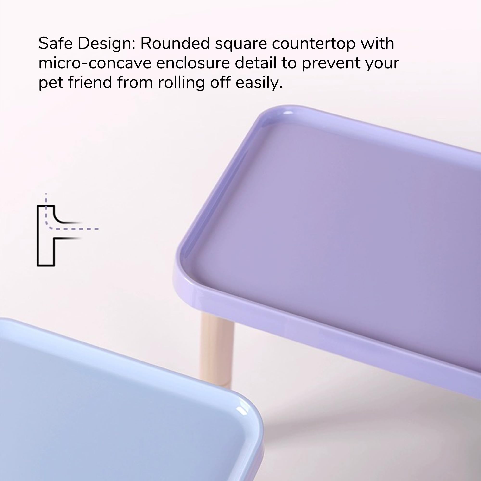Tafit hamster platform rounded edge design helps prevent falls during play