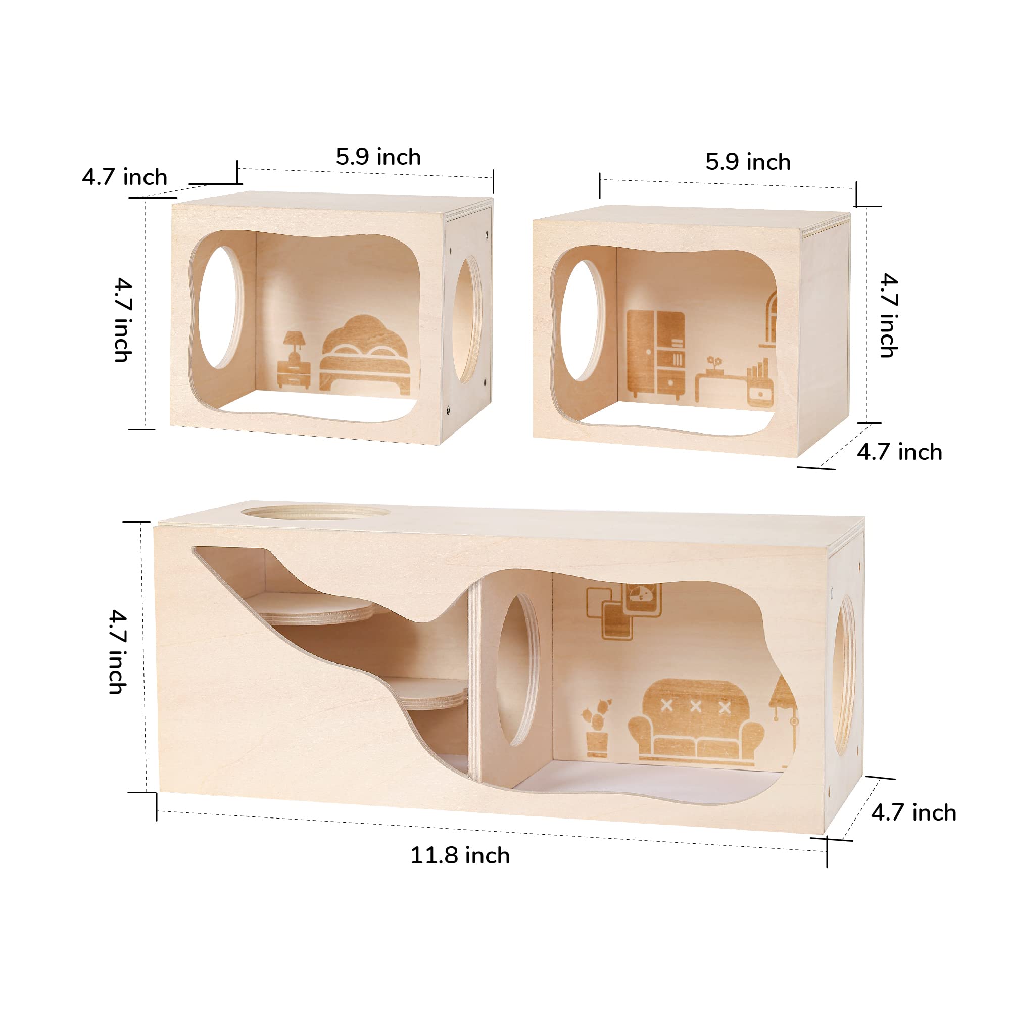 tafit hamster hideout nails-free construction supports chew-friendly, sturdy use.