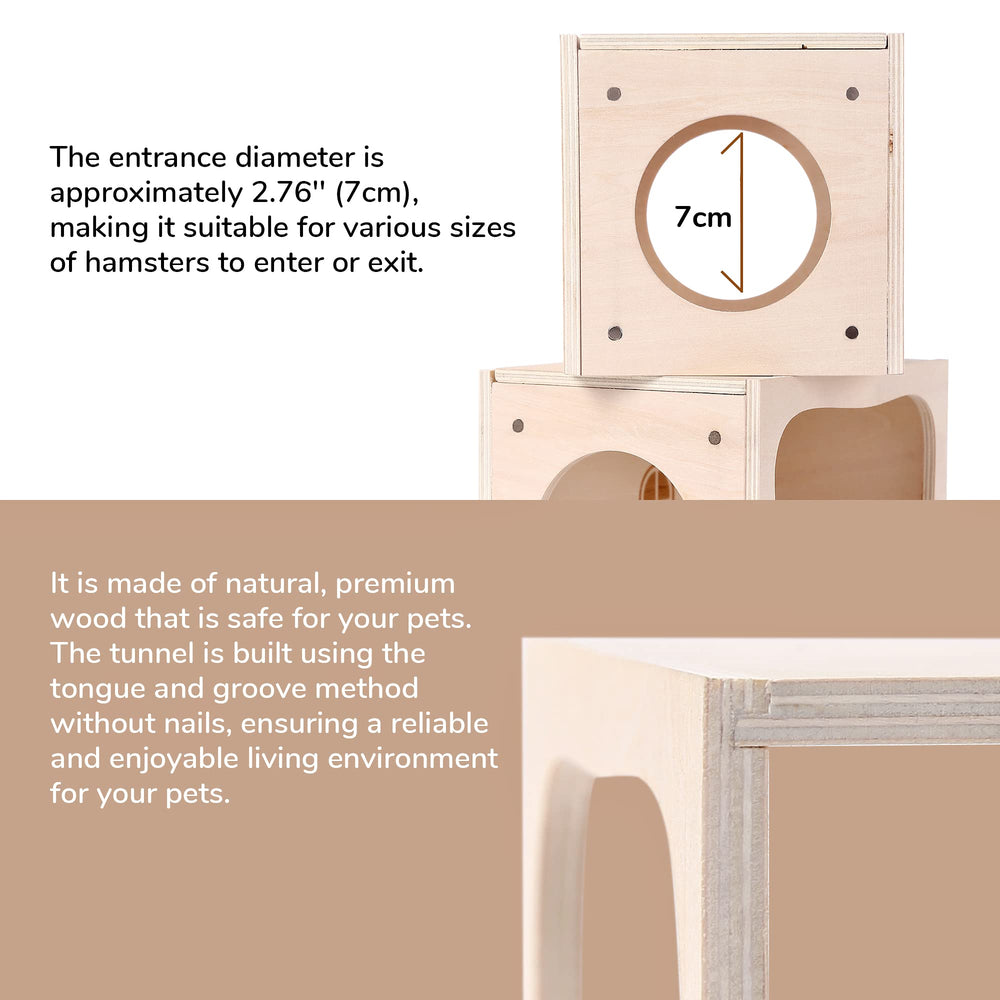 tafit hamster hideout natural basswood material ensures safe, durable play.