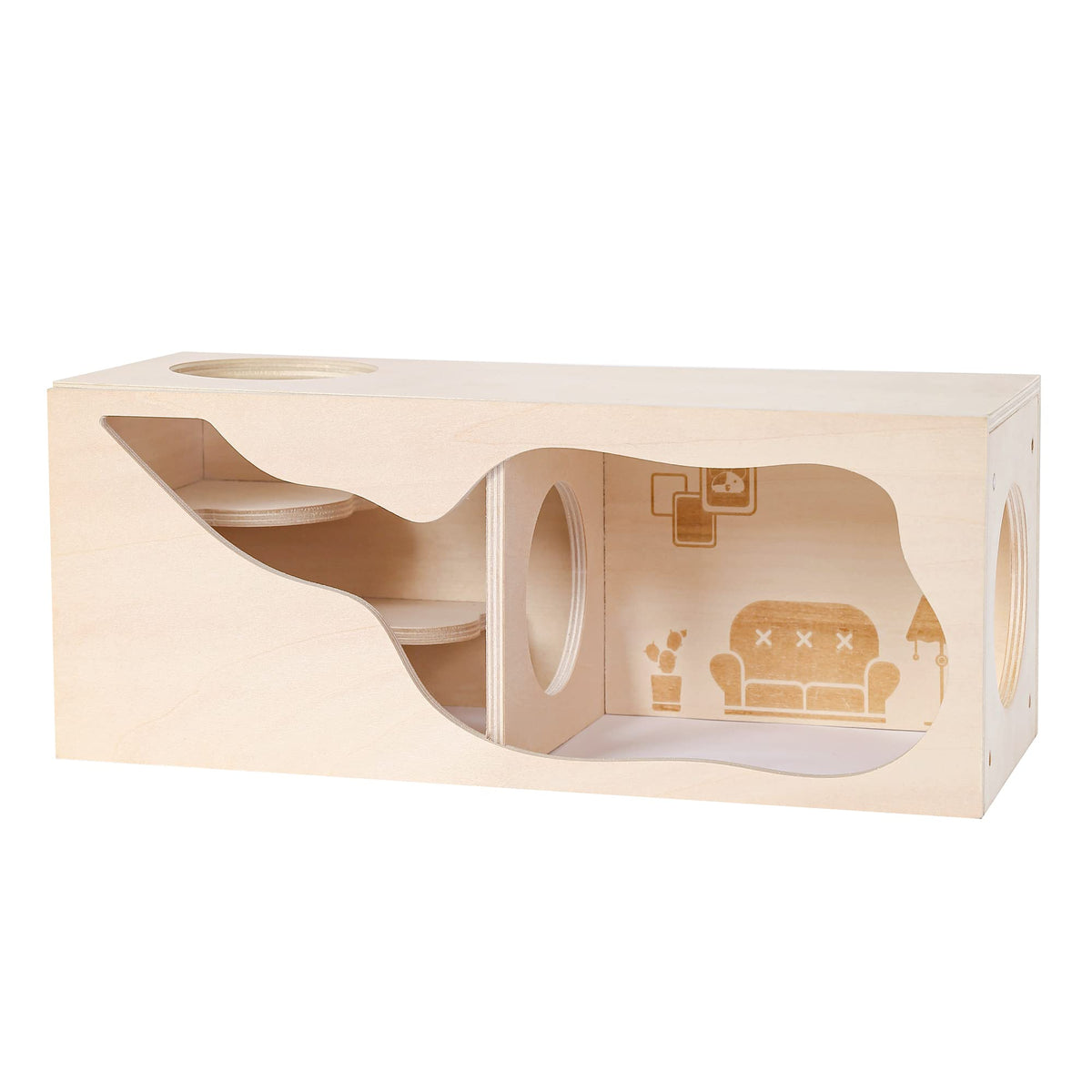 tafit hamster hideout wooden house entrance for easy pet access and exploration.