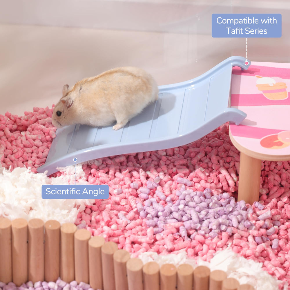 tafit hamster ladder bridge waterproof-cleaning image emphasizes easy wipe-down after playtime.