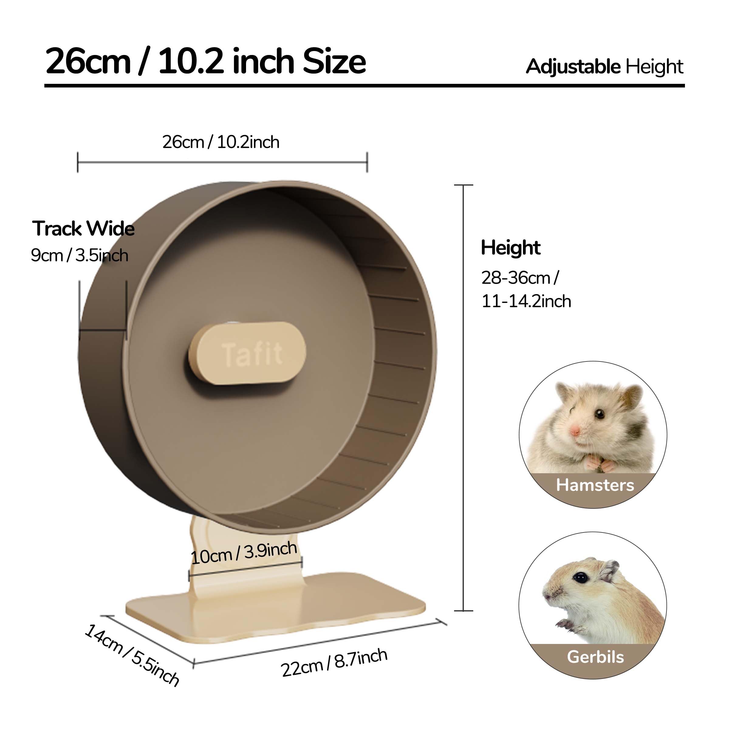 tafit-quiet-hamster-wheel-nut-brown-color showcases attractive, pet-safe design
