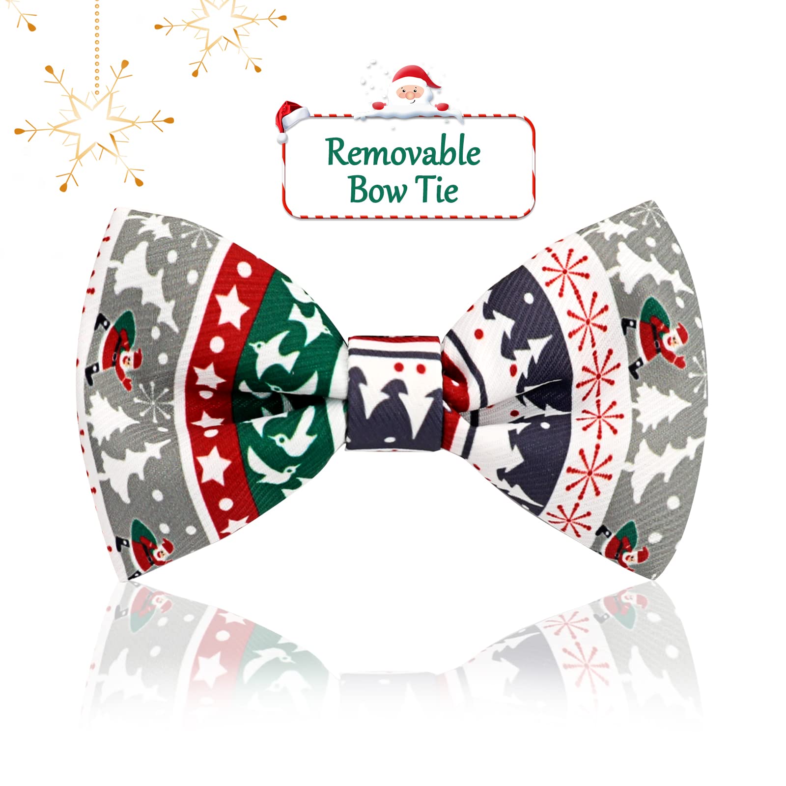 TAGATMI adjustable collar bowtie demonstrates three sizes for a snug fit
