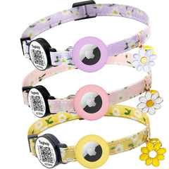 Taghelp 3-pack double protection cat collar with QR IDs for quick owner contact.