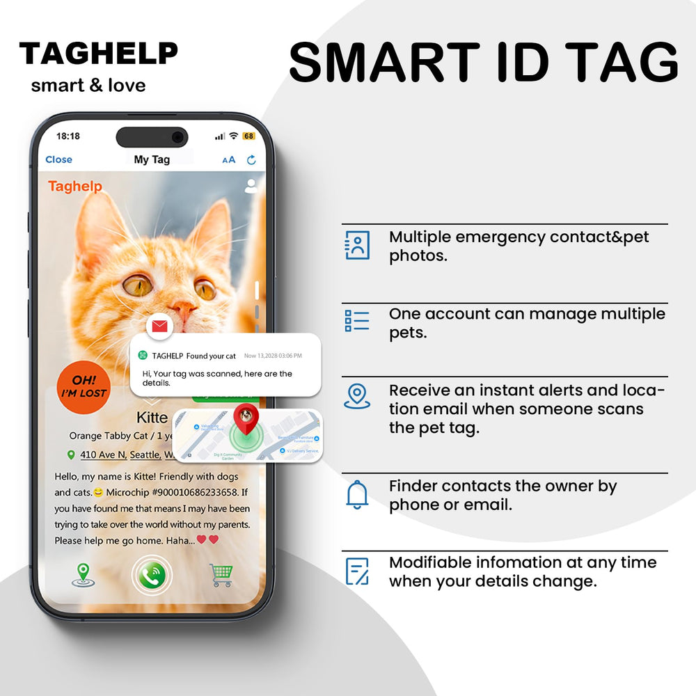 Taghelp 8-13 inch collar size options ensure a comfortable fit.