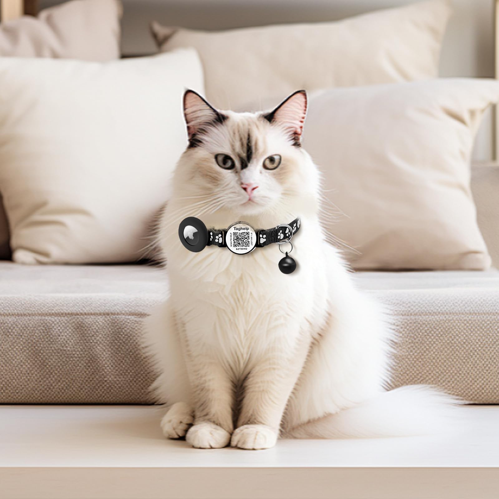 Taghelp adjustable cat collar fits 7.5 to 12.5 inches for growing pets.