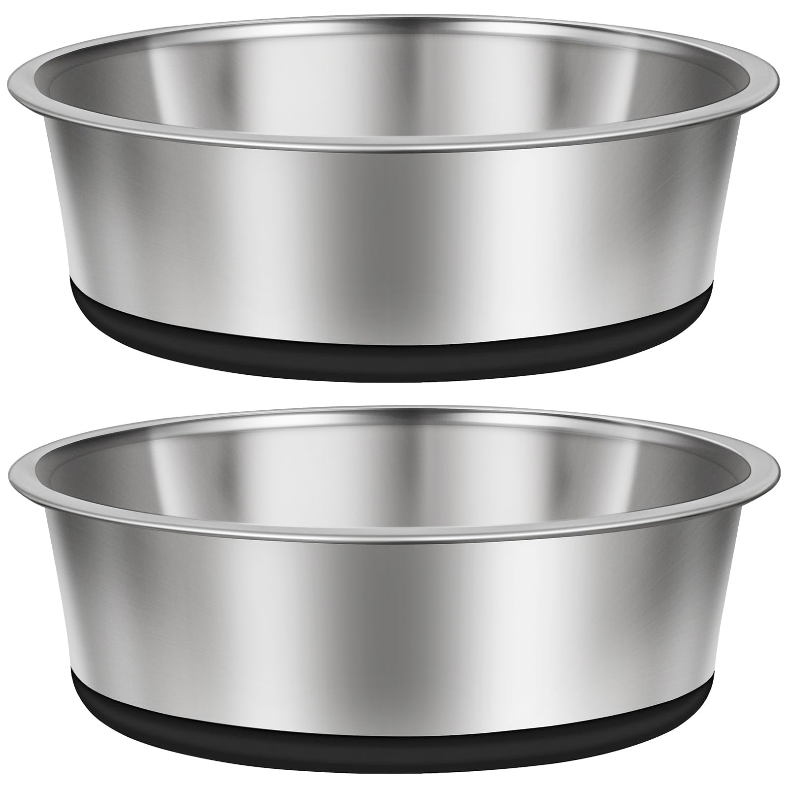 Taglory 8-cup stainless steel dog bowls set of 2 in black, durable feeding solution.
