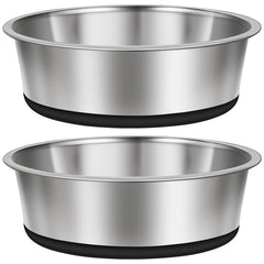 Taglory 8-cup stainless steel dog bowls set of 2 in black, durable feeding solution.