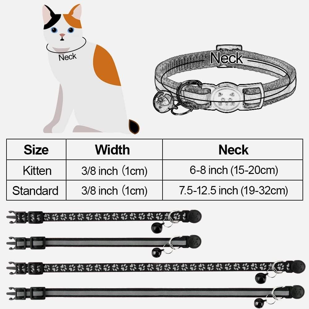 Taglory Adjustable Kitten Collar fits 6-8 inches with comfortable edges.