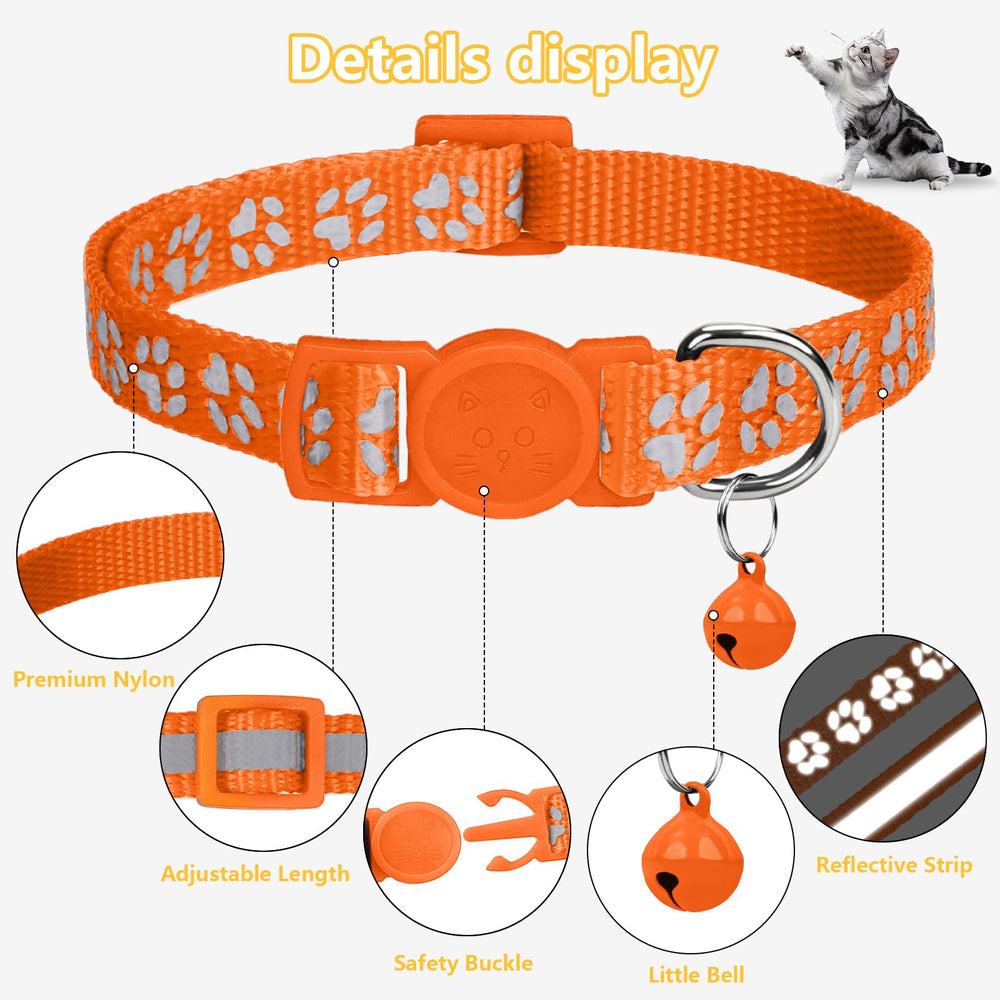 Taglory adjustable cat collar 7.5-12.5 inch, lightweight fit for cats.