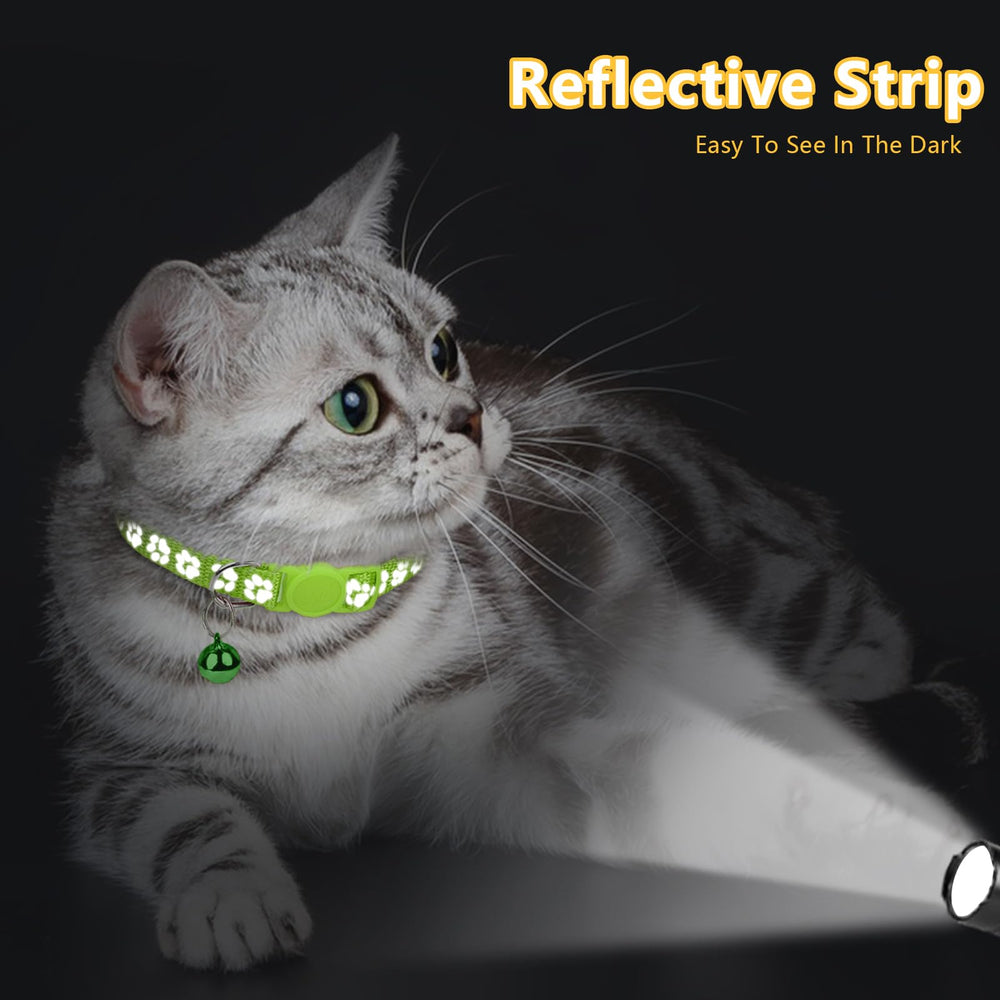 Taglory cat collar bell provides location cue, removable if needed.