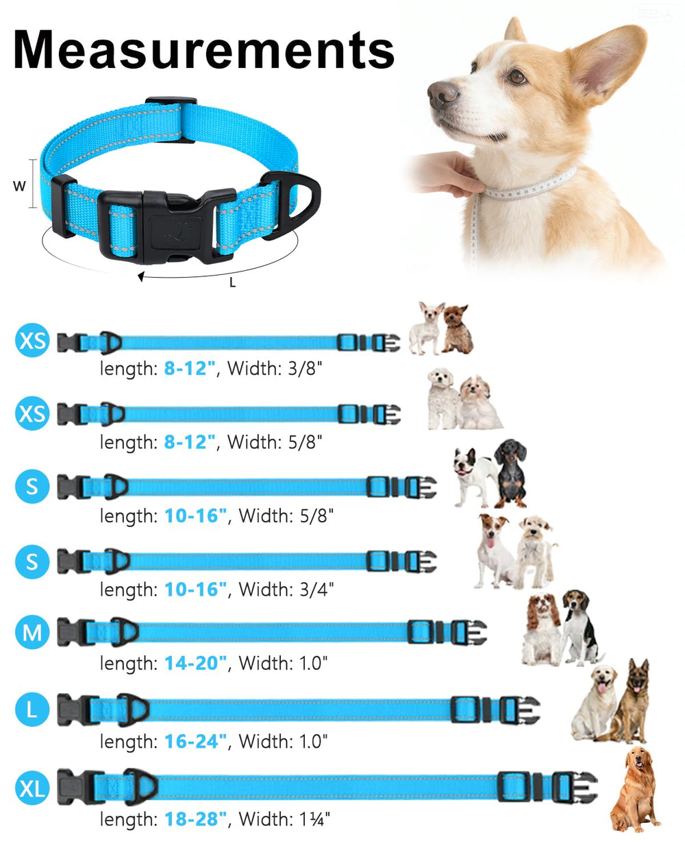 Taglory adjustable collar fits 10-16 inch neck