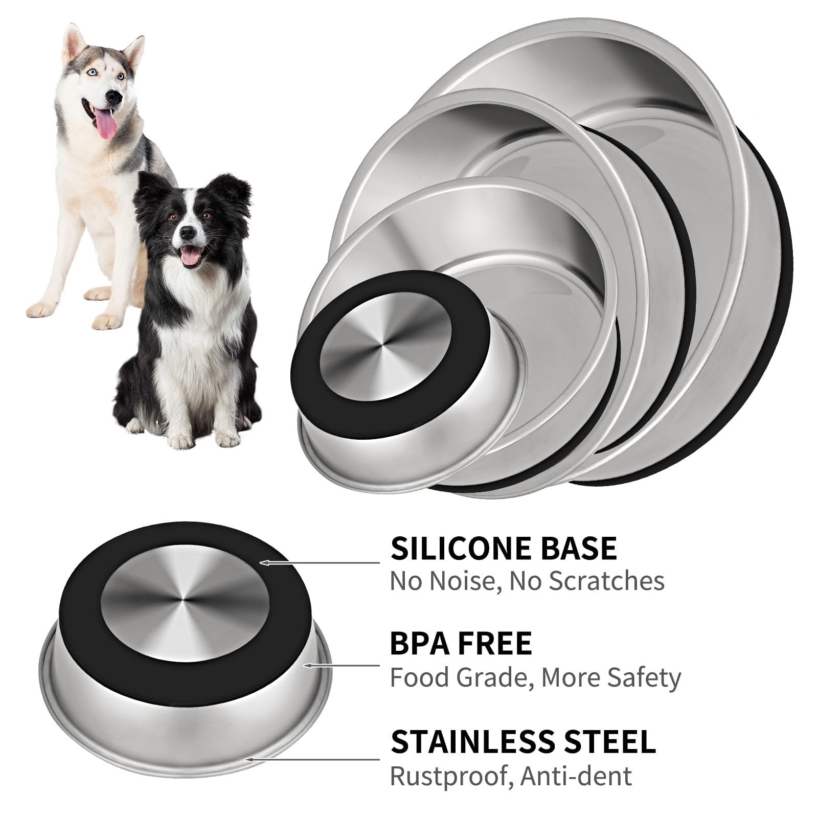 Taglory heavy-duty stainless steel bowls resist rust for daily use.