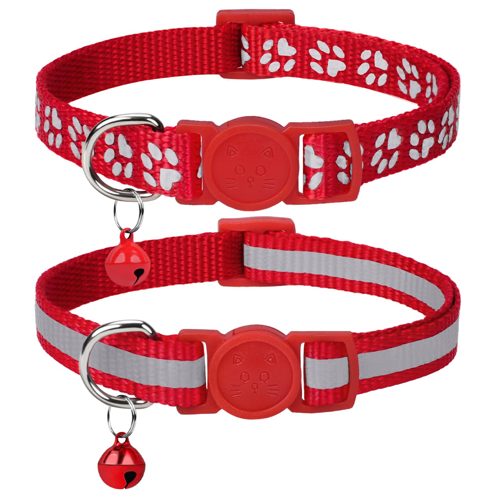 Taglory kitten collar with paw-print design and bell for easy location.