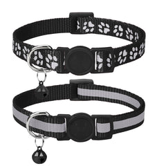 Taglory Kitten Collar Breakaway with Bell paw print design boosts nighttime visibility.
