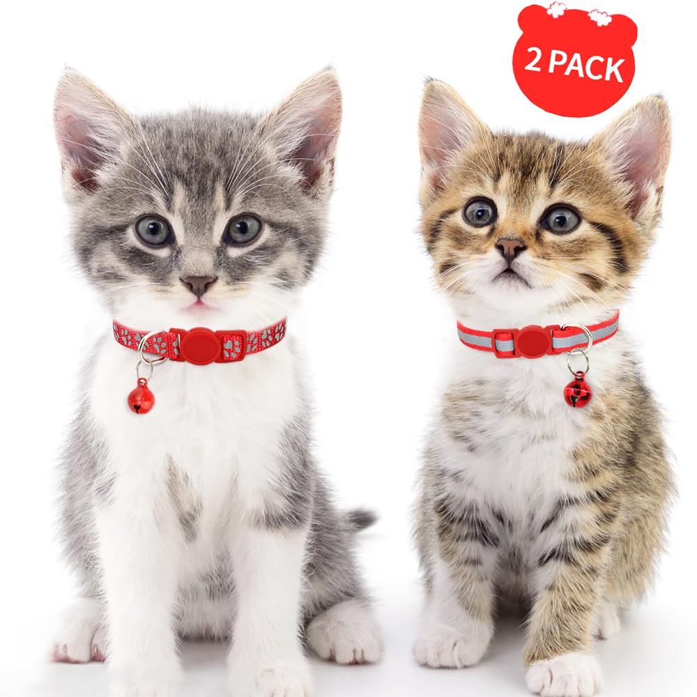 Taglory kitten collar breakaway bell shows striped pattern for everyday safety.