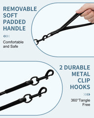 Taglory leash with reflective stitching enhances nighttime visibility for safer evening walks.