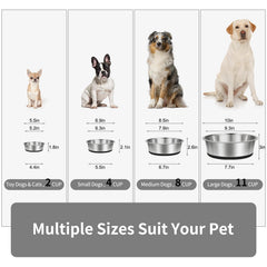 Taglory dog bowls with non-slip silicone base preventing sliding during meals.