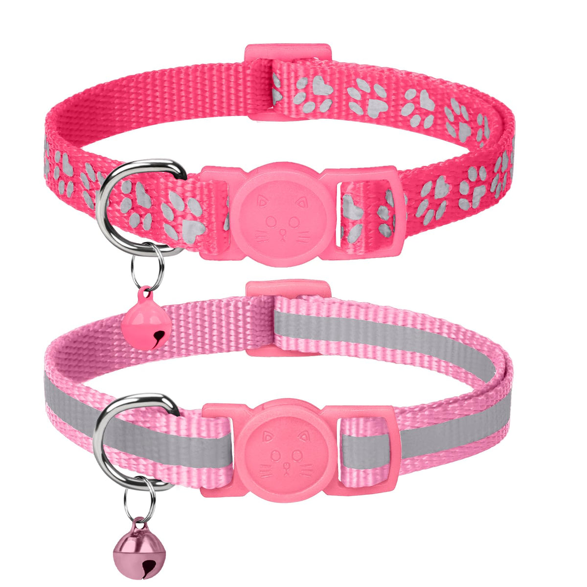 Taglory reflective cat collar paw print close-up for night safety