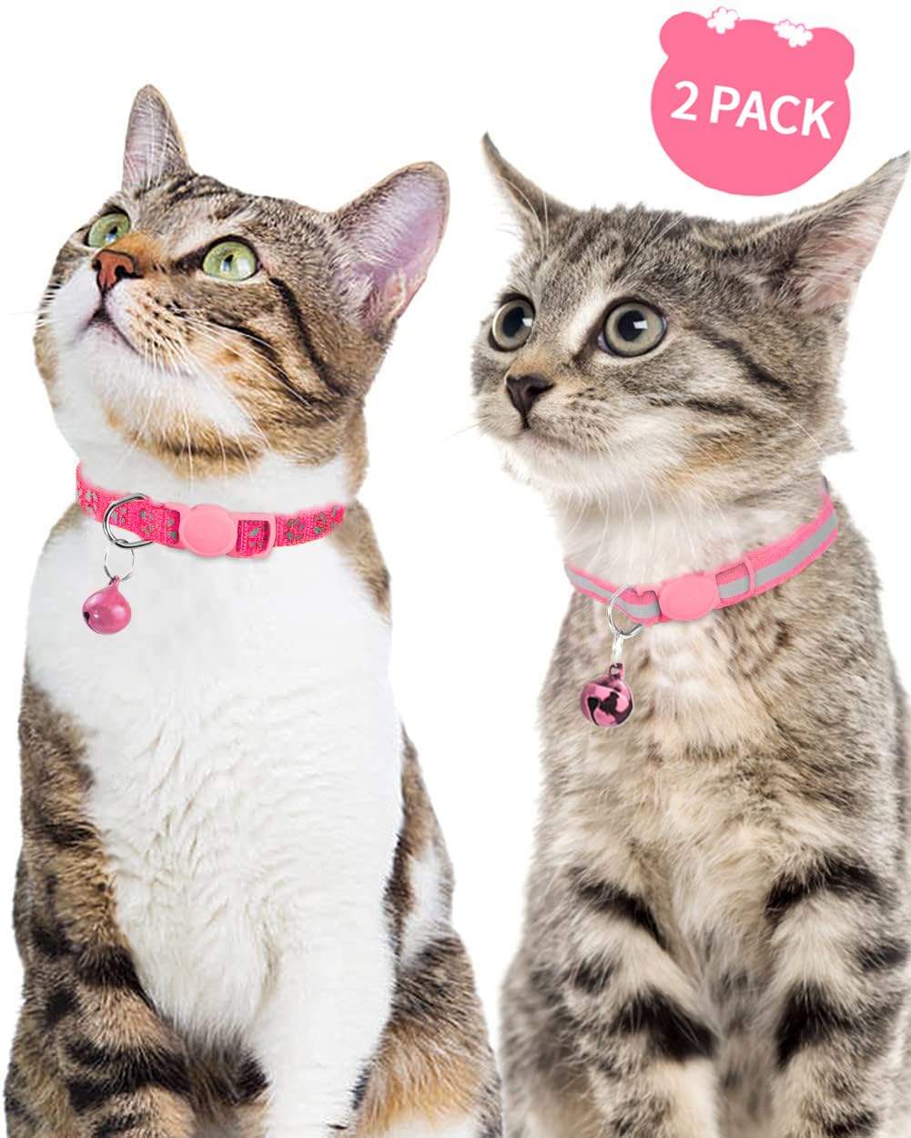 Taglory reflective cat collar stripe design enhances evening visibility