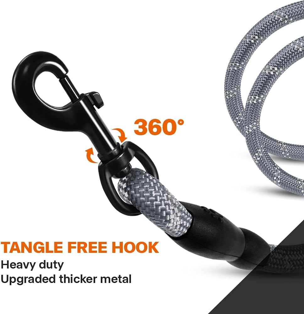 Taglory rope dog leash in action with medium to large dogs on outdoor walks