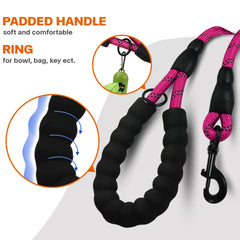 Taglory rope dog leash 6ft length for long comfortable control.