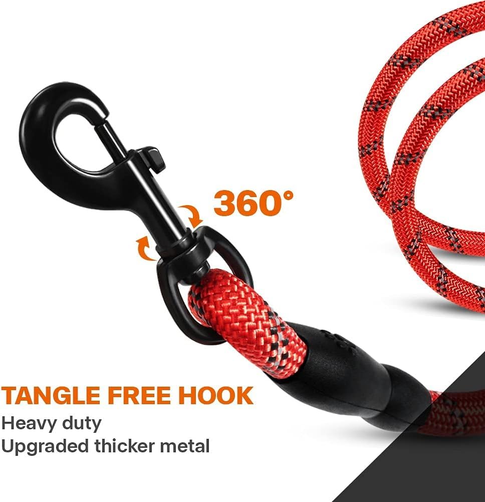 Taglory rope dog leash in action during daily walks and hikes.