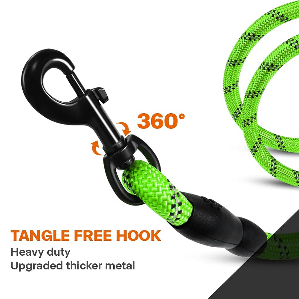Taglory rope dog leash green color for visibility and style.