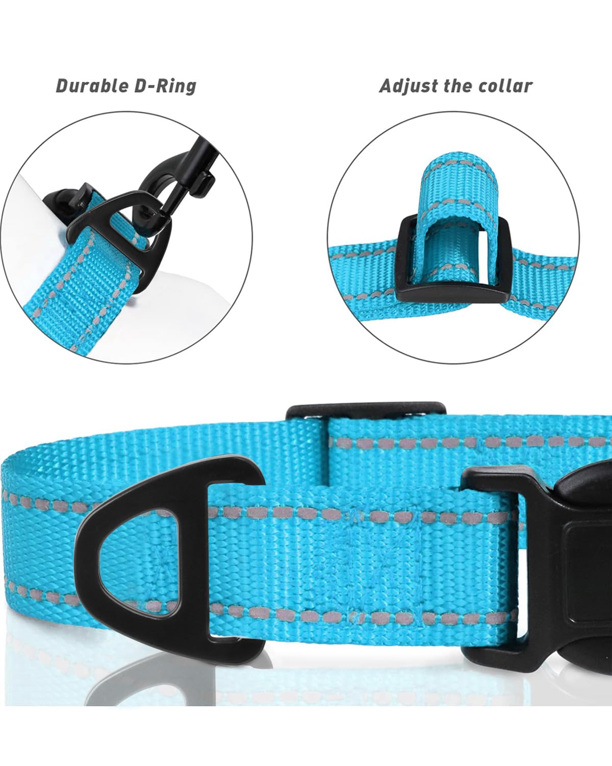 TagME quick-release buckle collar image showcases lightweight, easy one-hand release
